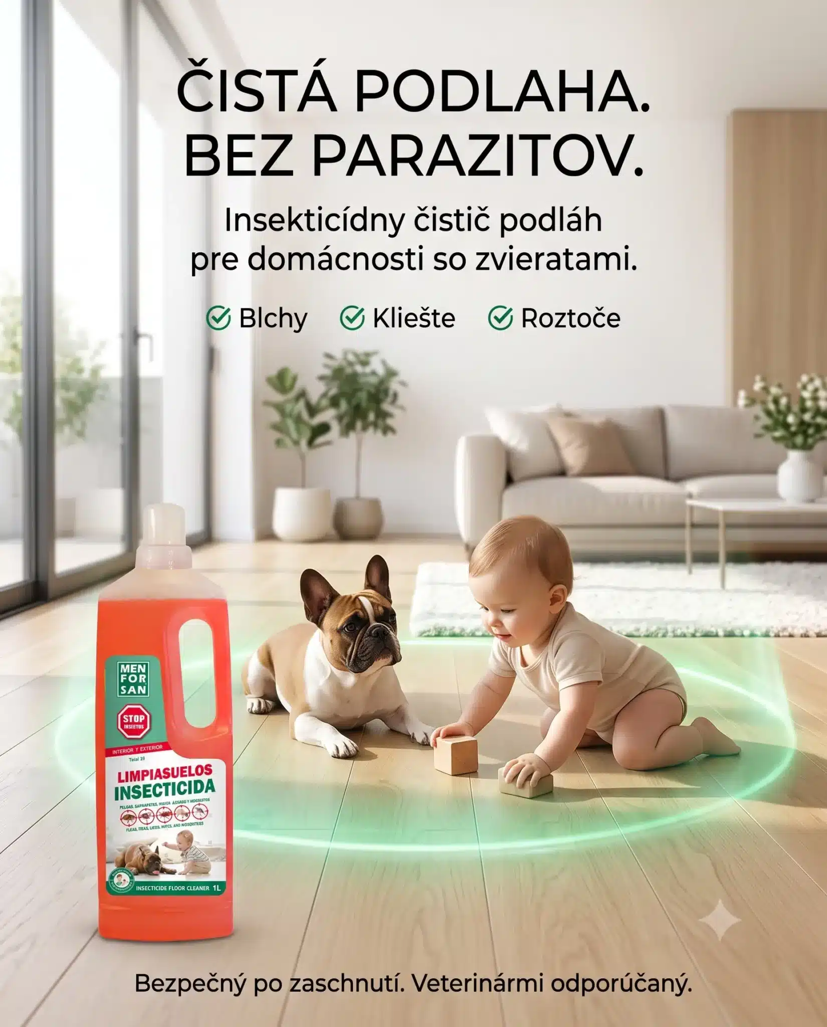 Menforsan Insekticídny a antiparazitný čistič podláh 1000 ml – Obrázok 3