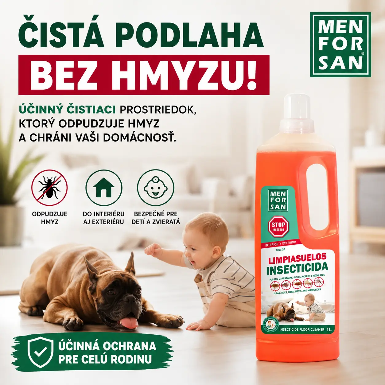 Menforsan Insekticídny a antiparazitný čistič podláh 1000 ml – Obrázok 2